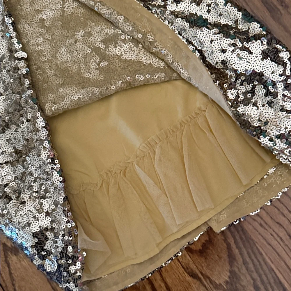 Gap kids girls gold sequin dress size medium (8) NWT